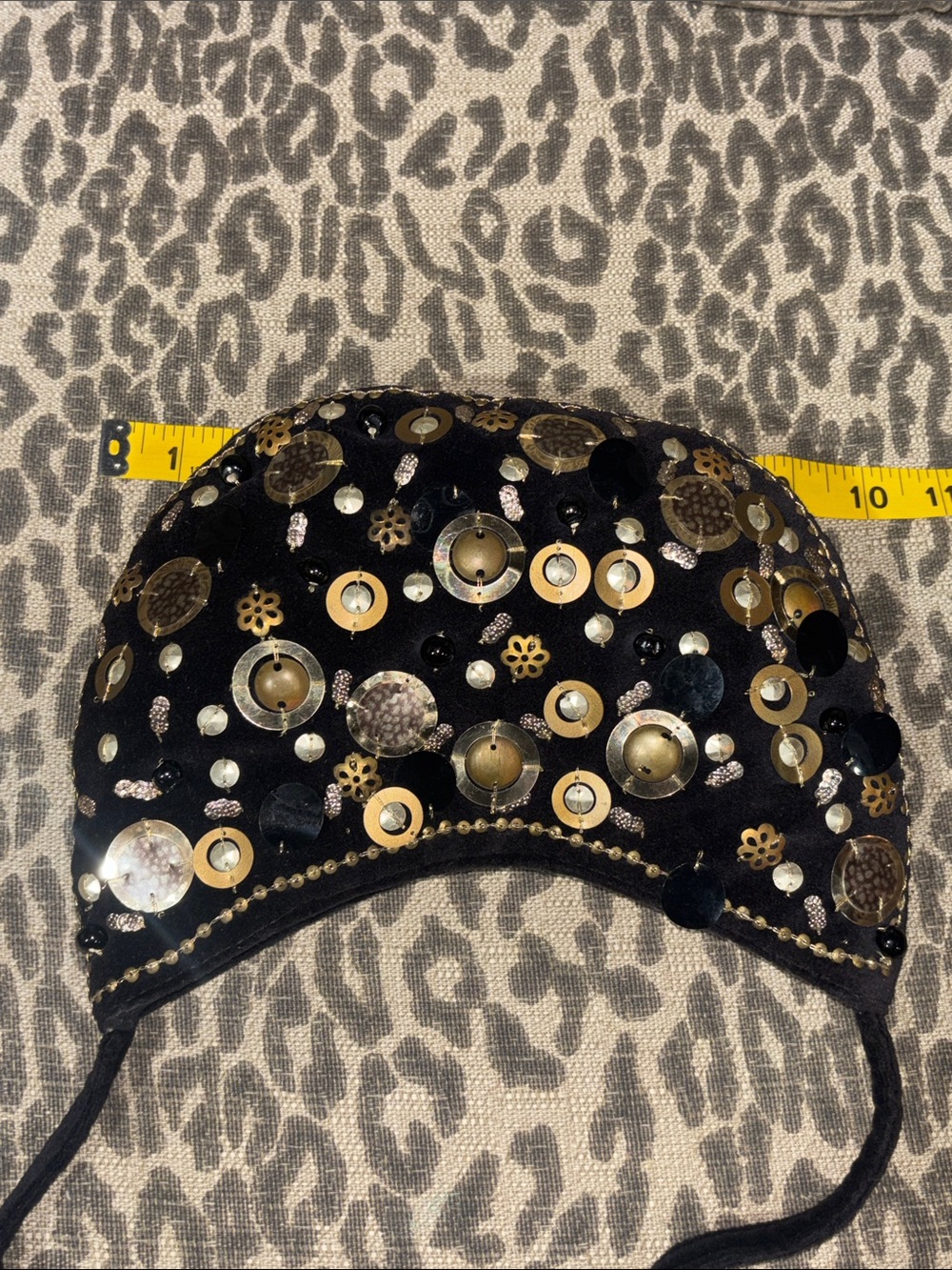 Beaded evening bag black velvet small shoulder bag sequin mixed metallic dressy - Picture 9 of 11